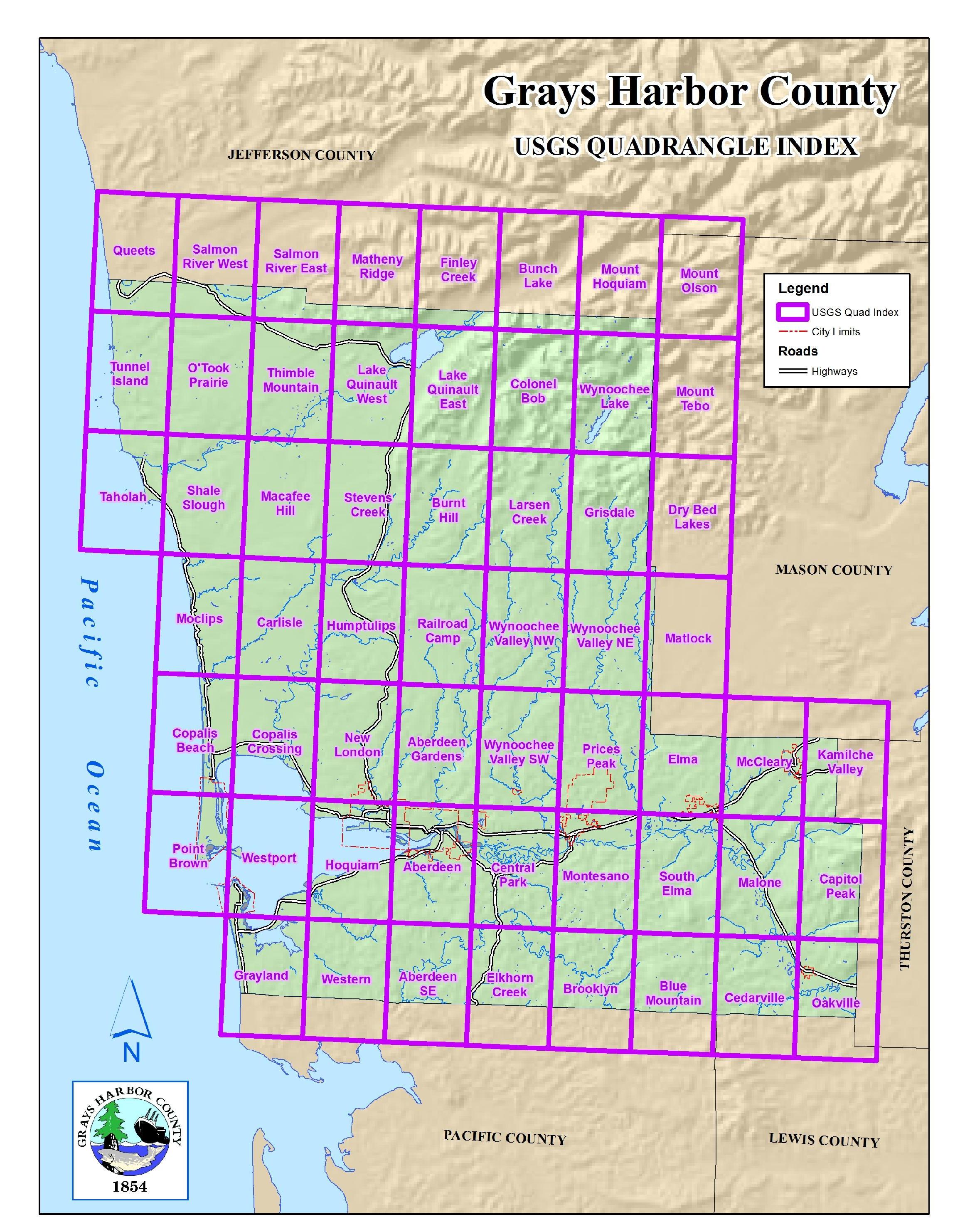 Click Here To Download Or View An Index Map For Grays Harbor